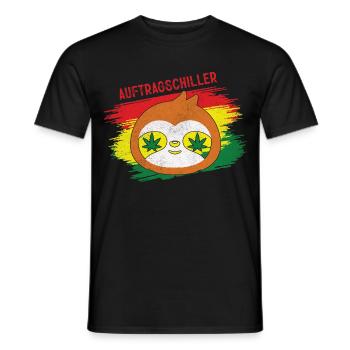 Auftragschiller Faultier Kiffer Kostüm Cannabis - Männer T-Shirt - Schwarz - Vorne - AI Model Male 178 light (178cm)