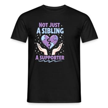 Frères et sœurs autistes - T-shirt homme - noir - Devant - AI Model Male 178 light (178cm)