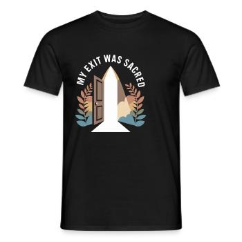 Former religious community survivors - Men's T-Shirt - black - Front - AI Model Male 178 light (178cm)