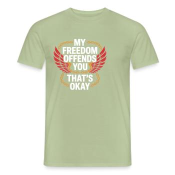 Former religious community survivors - Men's T-Shirt - sage - Front - AI Model Male 178 light (178cm)