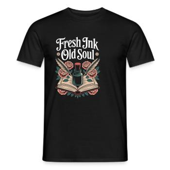 Des personnes âgées tatouées vieillissant fièrement, - T-shirt homme - noir - Devant - AI Model Male 178 light (178cm)