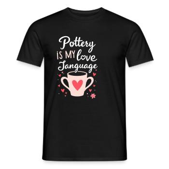 Poterie classe argile artiste céramique atelier roue - T-shirt homme - noir - Devant - AI Model Male 178 light (178cm)