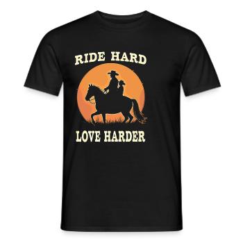 Horseback Riding Dad Dad Equestrian Father Rider Pride - Men's T-Shirt - black - Front - AI Model Male 178 light (178cm)