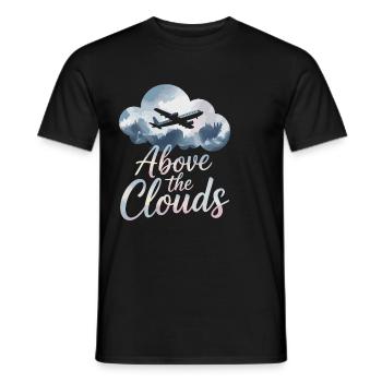 First time flying Travel Memory Sky - Men's T-Shirt - black - Front - AI Model Male 178 light (178cm)