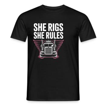 Women In Trucking Female Trucker Pride - T-shirt homme - noir - Devant - AI Model Male 178 light (178cm)