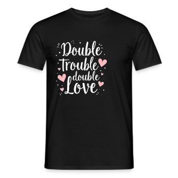 Twin Mom Life Double Trouble Parents Power - Men's T-Shirt - black - Front - AI Model Male 178 light (178cm)