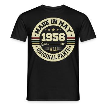 May 1956 Anniversary May 1956 Birthday May 1956 - Men's T-Shirt - black - Front - AI Model Male 178 light (178cm)
