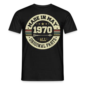 Mai 1970 Jahrestag Mai 1970 Geburtstag May 1970 - Männer T-Shirt - Schwarz - Vorne - AI Model Male 178 light (178cm)