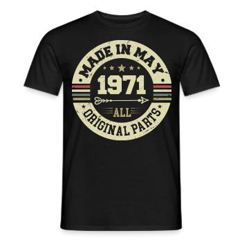 Mai 1971 Jahrestag Mai 1971 Geburtstag May 1971 - Männer T-Shirt - Schwarz - Vorne - AI Model Male 178 light (178cm)