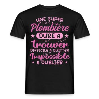 A Super Plumber - Plumber Gift - Men's T-Shirt - black - Front - AI Model Male 178 light (178cm)