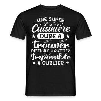 Une Super Cuisinière - Cadeau cuisiniere - T-shirt homme - noir - Devant - AI Model Male 178 light (178cm)