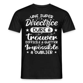 Une Super Directrice - Cadeau directrice - T-shirt homme - noir - Devant - AI Model Male 178 light (178cm)