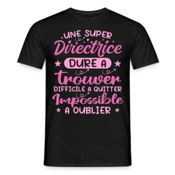 Une Super Directrice - Cadeau directrice - T-shirt homme - noir - Devant - AI Model Male 178 light (178cm)
