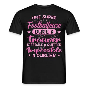 Une Super Footballeuse - Cadeau footballeuse - T-shirt homme - noir - Devant - AI Model Male 178 light (178cm)