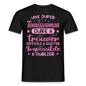 A Super Tenniswomen - Tenniswomen Gift - Men's T-Shirt - black - Front - AI Model Male 178 light (178cm)