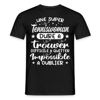 A Super Tenniswomen - Tenniswomen Gift - Men's T-Shirt - black - Front - AI Model Male 178 light (178cm)