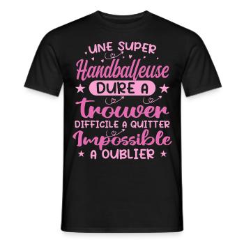 Une Super Handballeuse - Cadeau handballeuse - T-shirt homme - noir - Devant - AI Model Male 178 light (178cm)