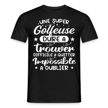 Une Super Golfeuse - Cadeau golfeuse - T-shirt homme - noir - Devant - AI Model Male 178 light (178cm)