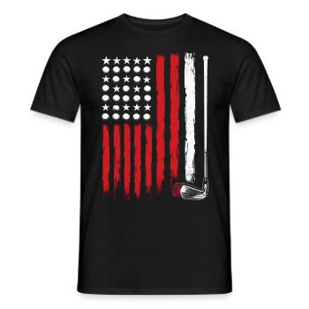 Amerikanische Flagge Golf Golfer Lustiger Golf Club Golfen - Männer T-Shirt - Schwarz - Vorne - AI Model Male 178 light (178cm)