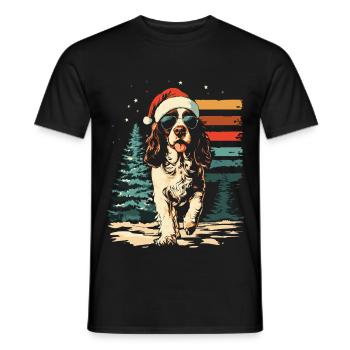 English Springer Spaniel Weihnachten - Männer T-Shirt - Schwarz - Vorne - AI Model Male 178 light (178cm)