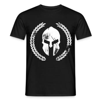 Sparta mit lorbeerkranz - Männer T-Shirt - Schwarz - Vorne - AI Model Male 178 light (178cm)