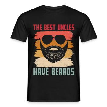 Best Uncles Have Beards - Men's T-Shirt - black - Front - AI Model Male 178 light (178cm)