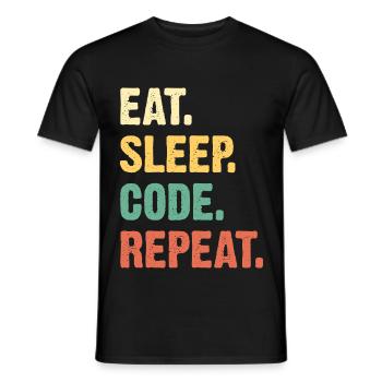 Eat Sleep Code Repeat - Men's T-Shirt - black - Front - AI Model Male 178 light (178cm)