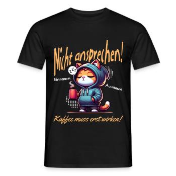 Nicht ansprechen erst Kaffee - Männer T-Shirt - Schwarz - Vorne - AI Model Male 178 light (178cm)