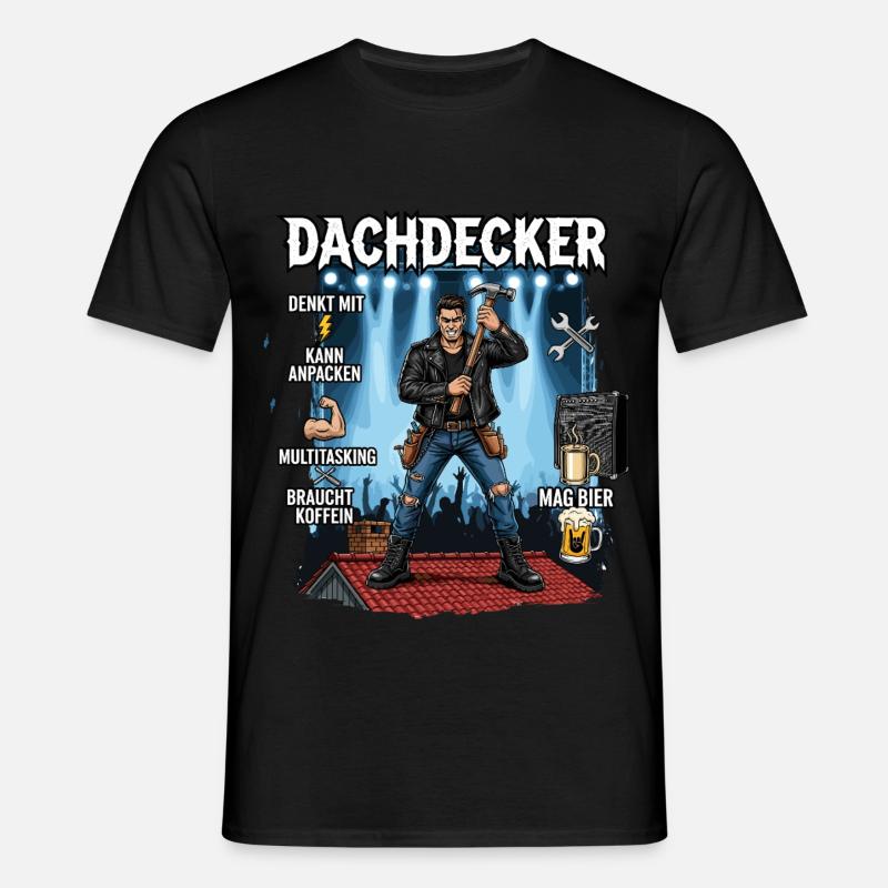 Der Dachdecker - Männer T-Shirt - Schwarz