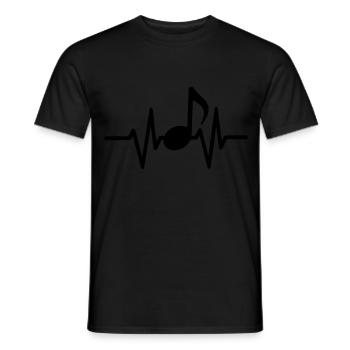 Heartbeat Music - Men's T-Shirt - black - Front - AI Model Male 178 light (178cm)