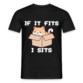 If It Fits I Sits Süße Katze - Männer T-Shirt - Schwarz - Vorne - AI Model Male 178 light (178cm)