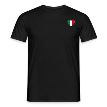 Italien Flagge Herz breit - Männer T-Shirt - Schwarz - Vorne - AI Model Male 178 light (178cm)
