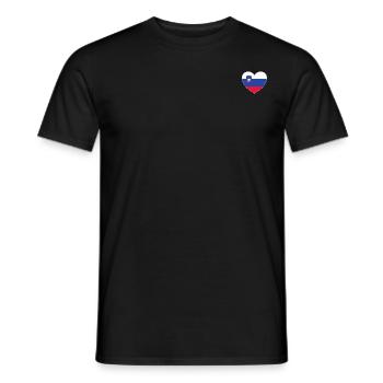 Slovenia Flag Heart - Men's T-Shirt - black - Front - AI Model Male 178 light (178cm)
