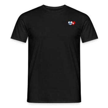 Finlande Suisse Flag Heart - T-shirt homme - noir - Devant - AI Model Male 178 light (178cm)
