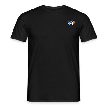 Island Irland Flagge Herz - Männer T-Shirt - Schwarz - Vorne - AI Model Male 178 light (178cm)