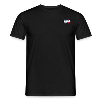 Argentine Pologne Drapeau Cœur - T-shirt homme - noir - Devant - AI Model Male 178 light (178cm)