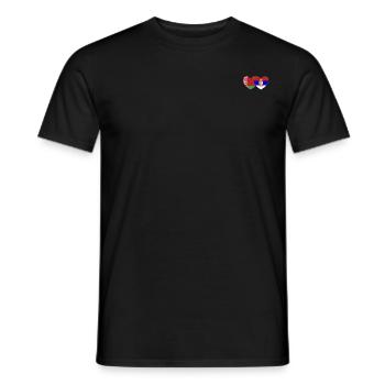 Belarus Serbien Flagge Herz - Männer T-Shirt - Schwarz - Vorne - AI Model Male 178 light (178cm)