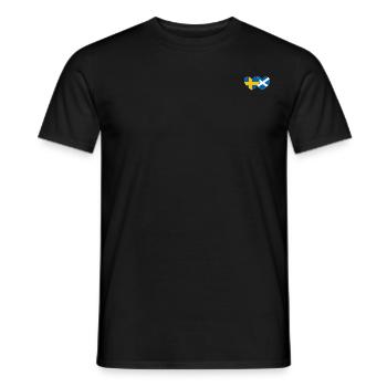 Schweden Schottland Flagge Herz - Männer T-Shirt - Schwarz - Vorne - AI Model Male 178 light (178cm)