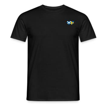 Ecosse Suède Drapeau Large Coeur - T-shirt homme - noir - Devant - AI Model Male 178 light (178cm)
