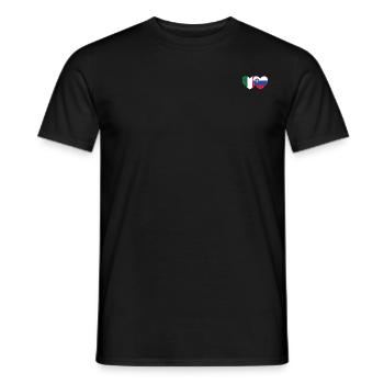 Italien Slowenien Flagge Herz - Männer T-Shirt - Schwarz - Vorne - AI Model Male 178 light (178cm)