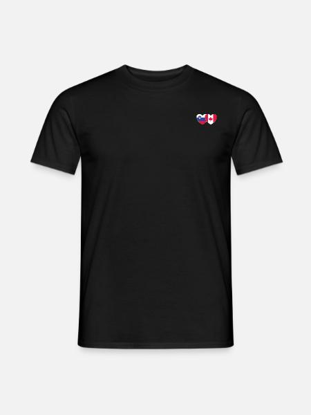 Slovenia Canada Flag Heart - Men's T-Shirt - black