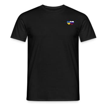 Ukraine Slowenien Flagge Herz - Männer T-Shirt - Schwarz - Vorne - AI Model Male 178 light (178cm)