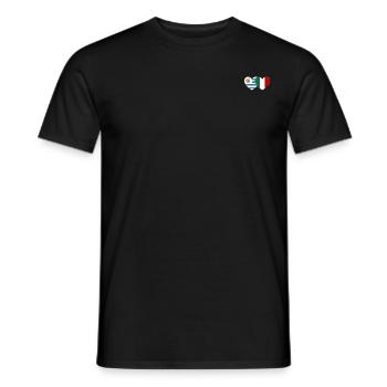 Uruguay Italie Drapeau Coeur - T-shirt homme - noir - Devant - AI Model Male 178 light (178cm)