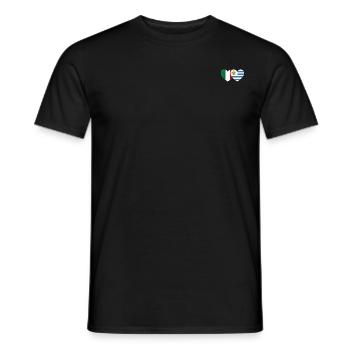 Italien Uruguay Flagge Herz - Männer T-Shirt - Schwarz - Vorne - AI Model Male 178 light (178cm)