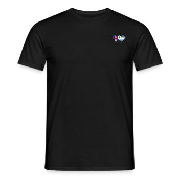 Islande Uruguay Flag Heart - T-shirt homme - noir - Devant - AI Model Male 178 light (178cm)