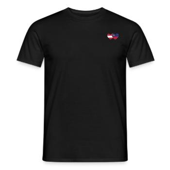 Österreich Liechtenstein Flagge Herz - Männer T-Shirt - Schwarz - Vorne - AI Model Male 178 light (178cm)