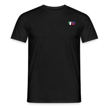 Italien Liechtenstein Flagge Herz - Männer T-Shirt - Schwarz - Vorne - AI Model Male 178 light (178cm)