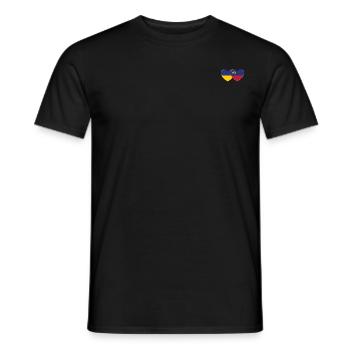Ukraine Liechtenstein Flagge Herz - Männer T-Shirt - Schwarz - Vorne - AI Model Male 178 light (178cm)