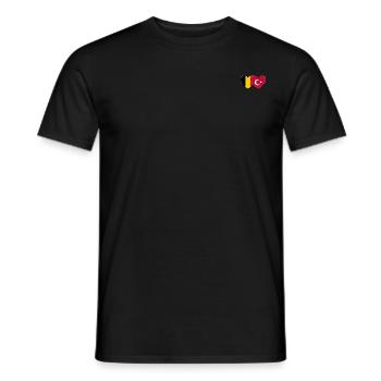 Belgique Turquie Drapeau Coeur - T-shirt homme - noir - Devant - AI Model Male 178 light (178cm)