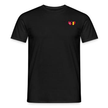 Turquie Belgique Drapeau Coeur - T-shirt homme - noir - Devant - AI Model Male 178 light (178cm)
